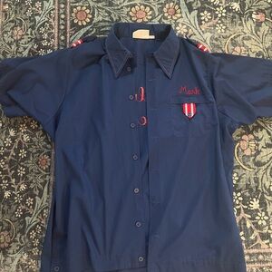 Men's Blue Short Sleeve Shirt